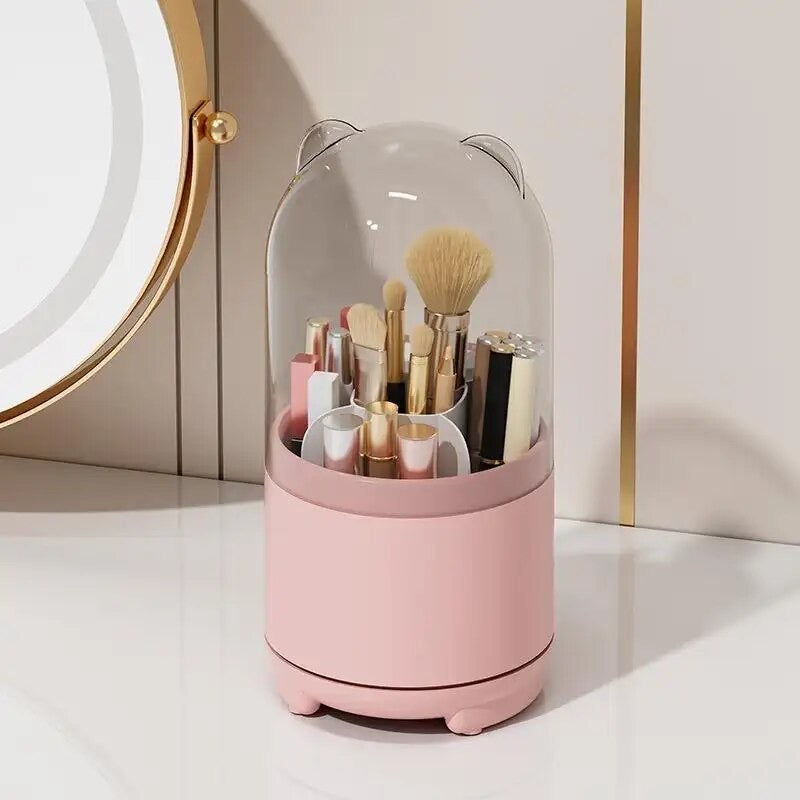 Pink Bear Ear Makeup Brush Holder